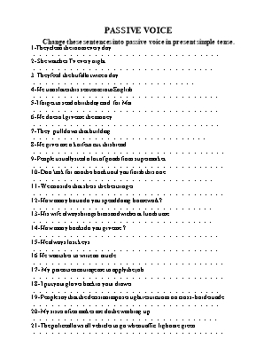 Bài tập Tiếng Anh Lớp 9 Passive voice - Trường THCS Hoàng Quý Minh